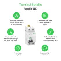 SCHNEIDER ELECTRIC A9R21225 - INTERRUPTOR DIFERENCIAL IID 2P 25A 30MA A