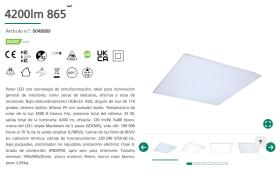 SYLVANIA 0048089 - PANEL 60X60 C865 4200LM EMPOTRAR