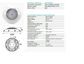 IGLUX SUP-POOL18 - FOCO DE SUPERFICIE PISCINA 18W 6000K/3000K 12V AC 295X70MM