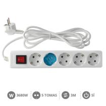 GARSACO 000000021 - BASE MÚLTIPLE SERIE ESTÁNDAR 5T CON INTERRUPTOR (3X1.5MM) 3M